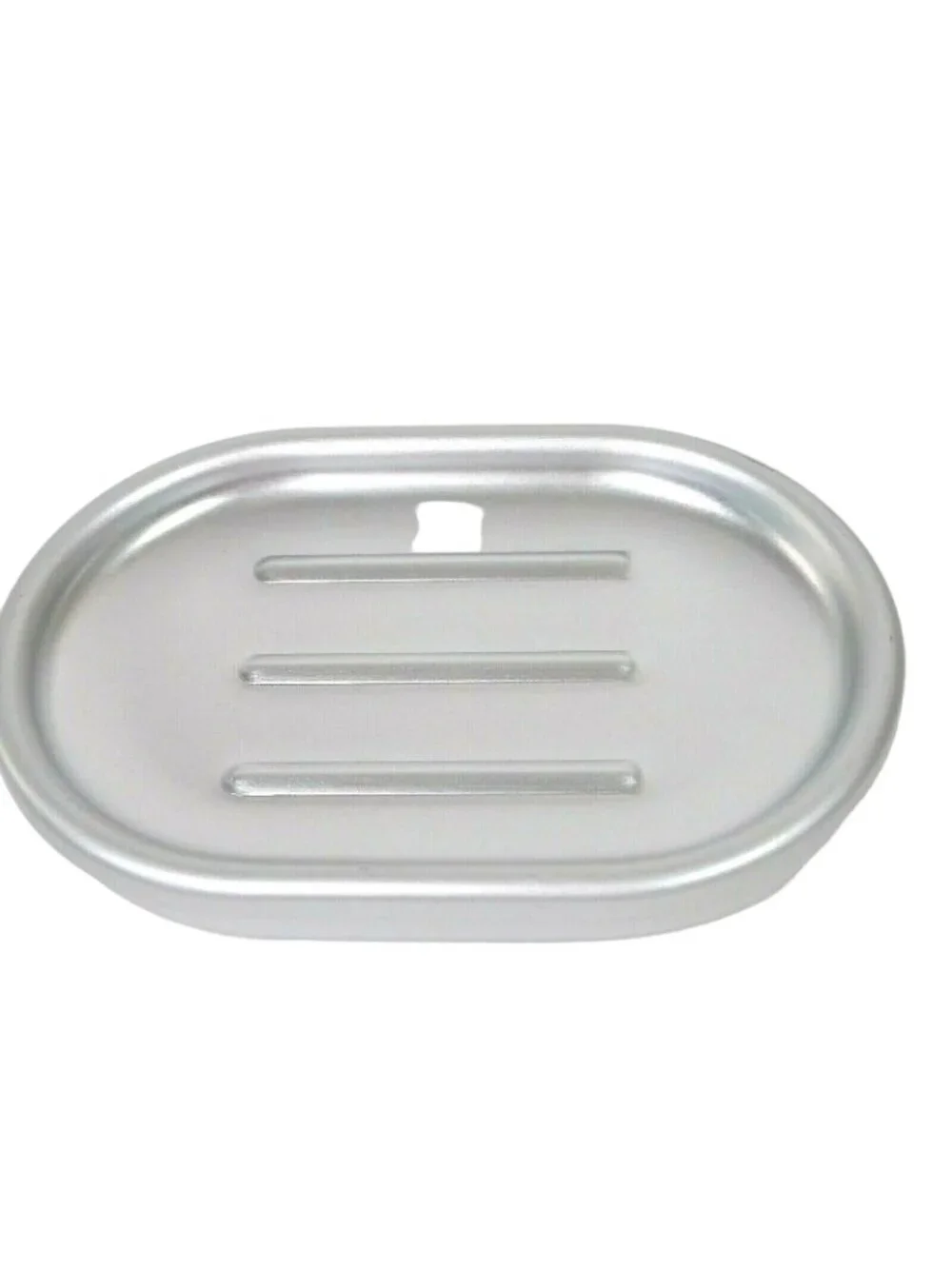 Made By Design Solid Soap Dish Aluminum Silver Bath Bathroom 3.3